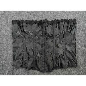 Empire Intimates Black Satin Brocade Corset Bustier Lace Made in USA 44